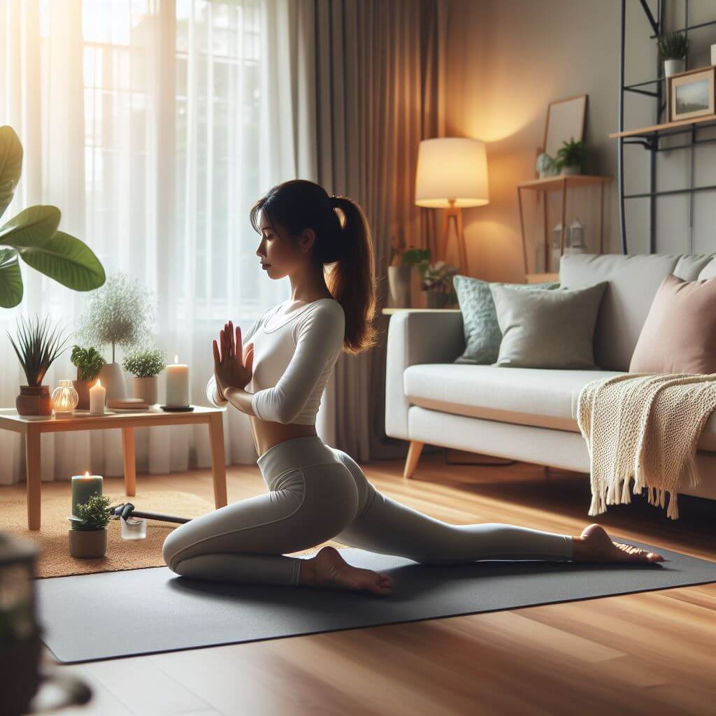 create image about Yoga in the home

